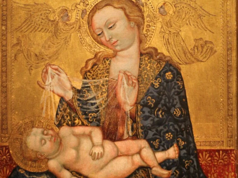 1395-Nicola da Guardiagrele - Madonna dell'umiltà e angeli, 1415-20 ca